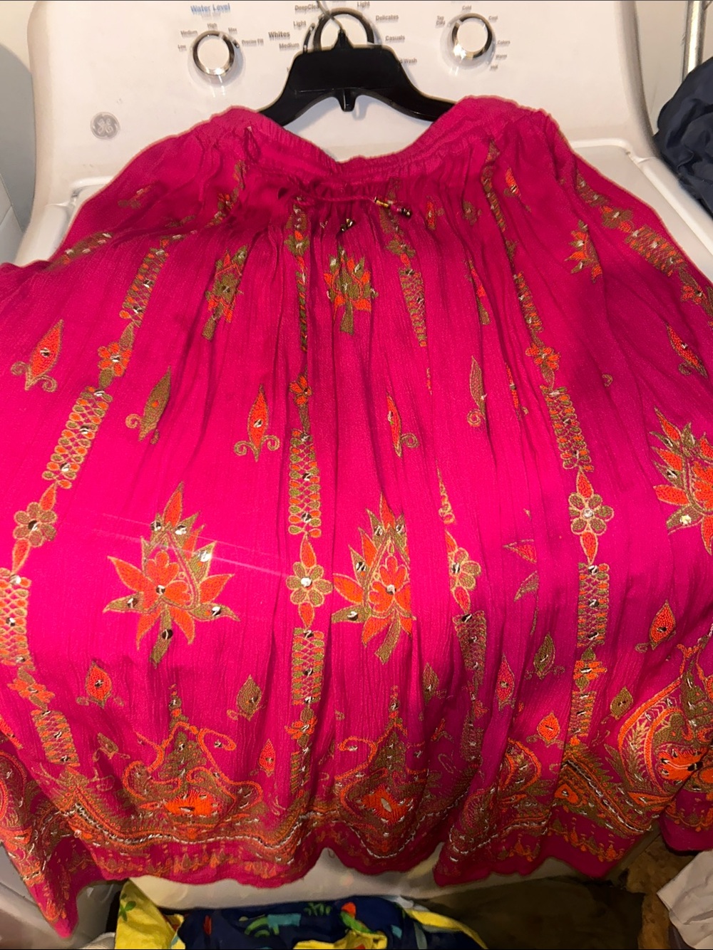 Women's Hot Pink Embroidered Boho Skirt/OSFM